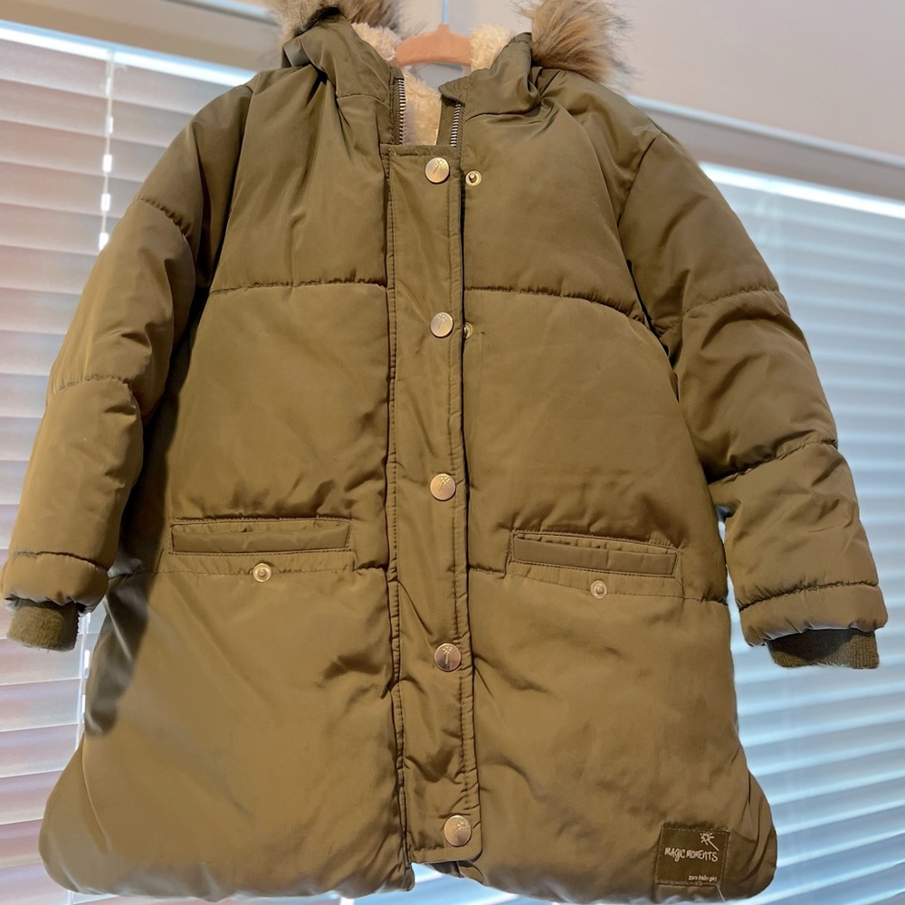 Zara hooded khaki jacket